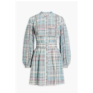 Joie Charmese Pintucked Cotton Gauze Mini Dress sz 2